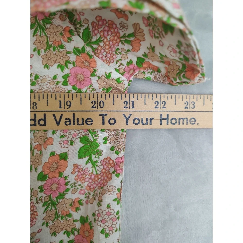 Vintage Floral Pajama Set Women's Size M Two‎ Piece Lounge Sleepwear
